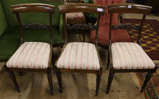 Set of three Willam IV rosewood dining chairs